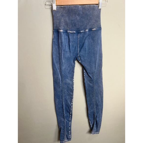 FP Movement By Free People Blue Washed Leggings XS High Rise Athletic Casual - Picture 2 of 9